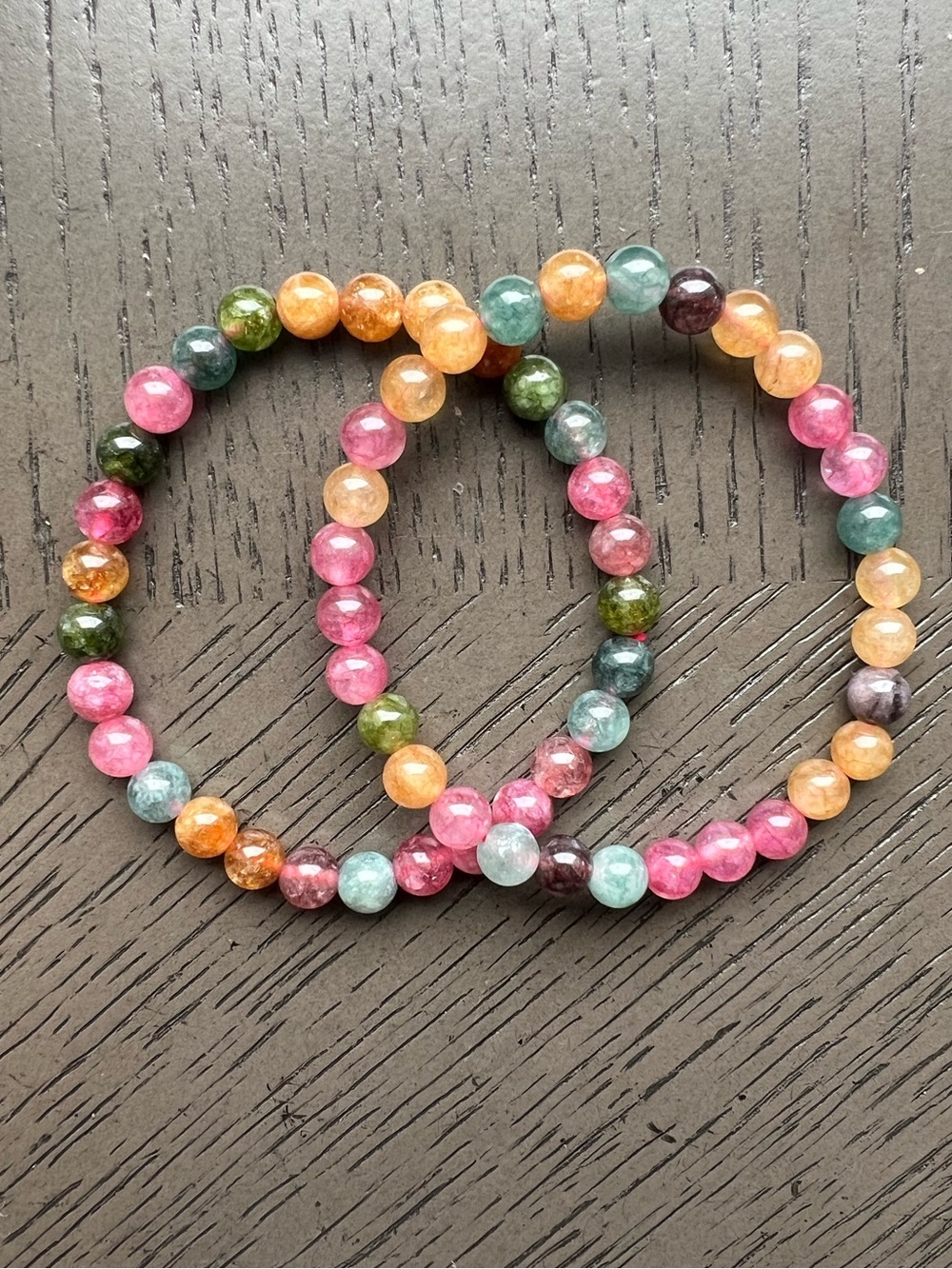 Colorful chalcedony bracelet 6 SIZE 6,5’ ( ONE )